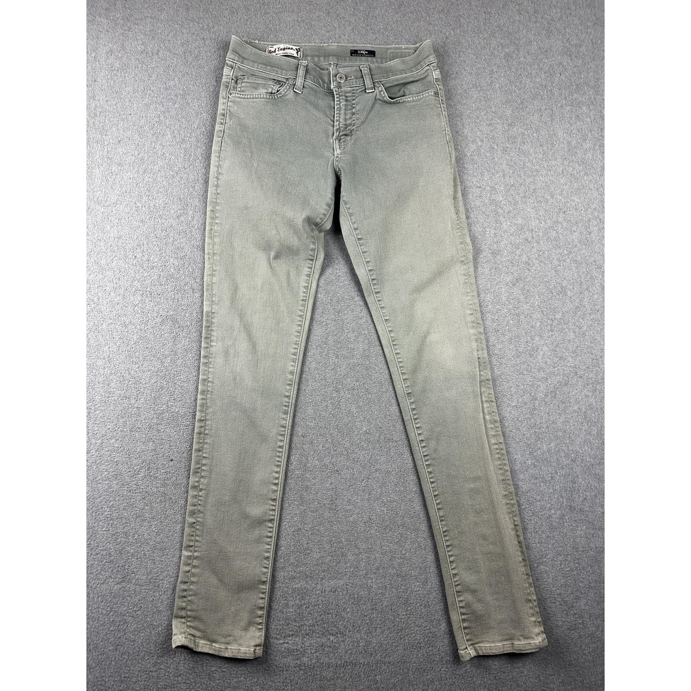 Red Engine Jeans Womens 27 Gray Wildfire Mid Rise Cigarette Stretch Made USA